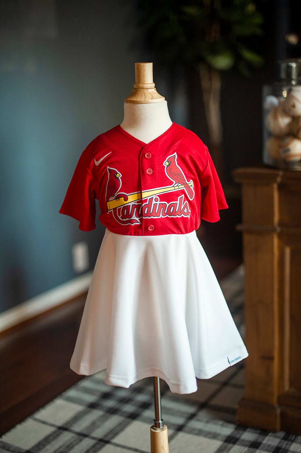 Girls Infant Vive La Fete Red Louisville Cardinals Striped Tank Top Dress