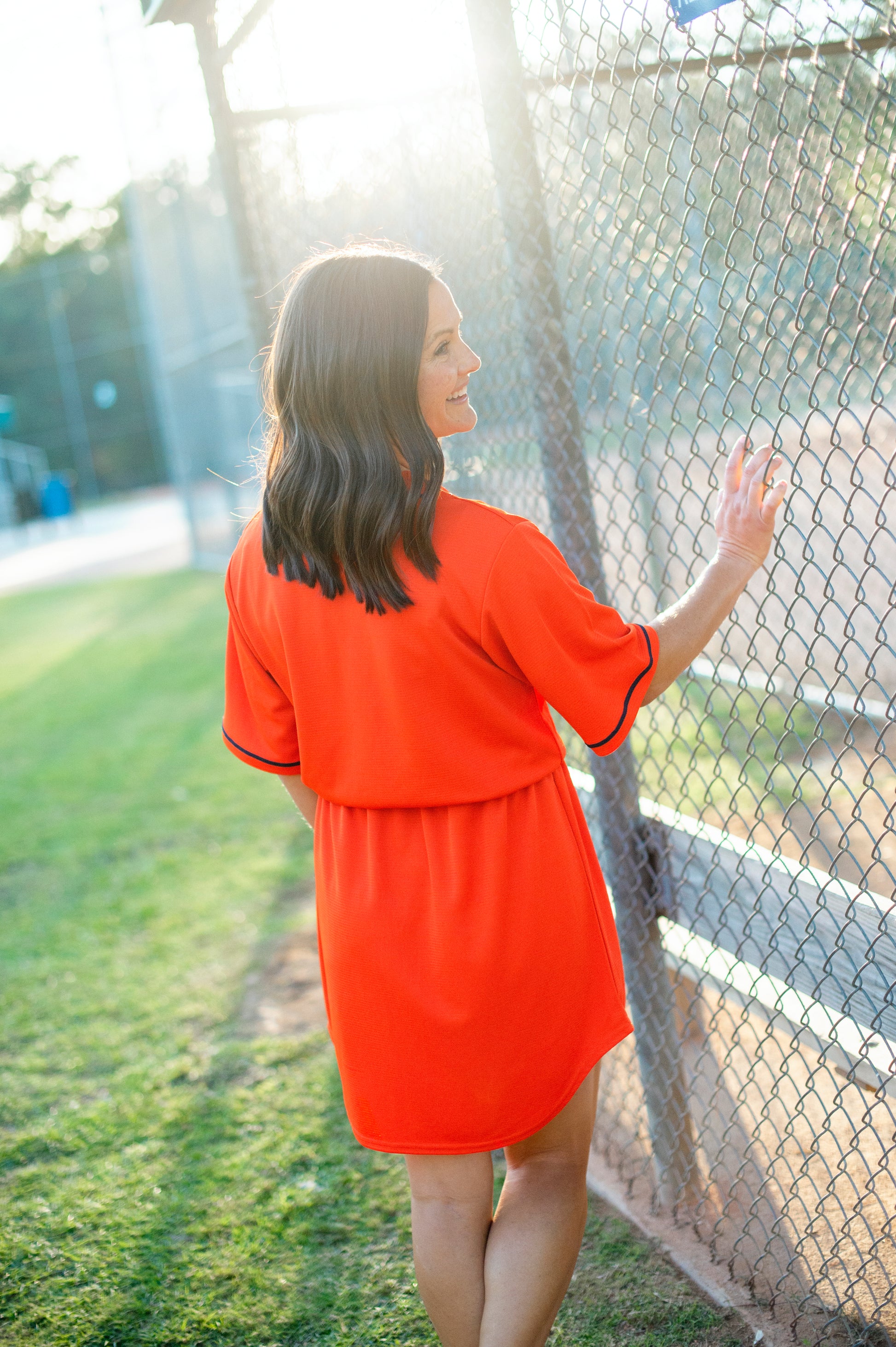 Houston Orange Women's Fan Dress
