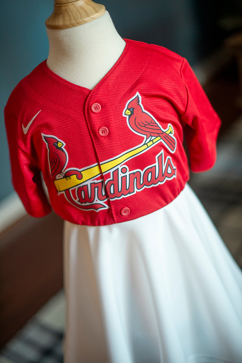St. Louis Baseball Fan Dress (white) - Girls